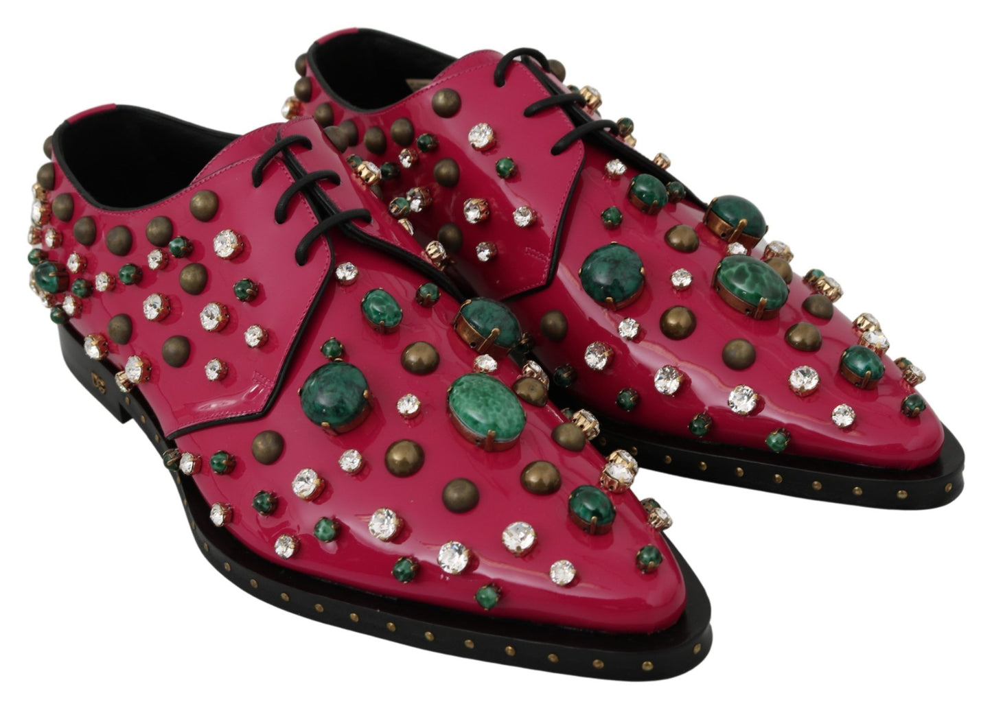 Fuchsia Pink Crystal Patent Flats