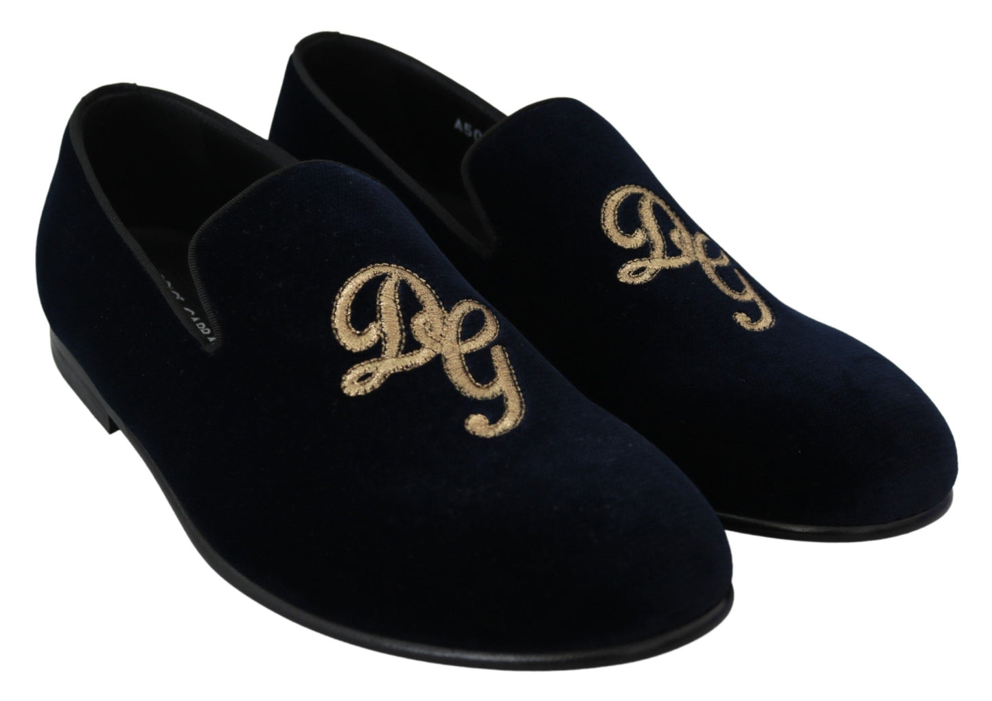 Elegant Blue Embroidered Loafers