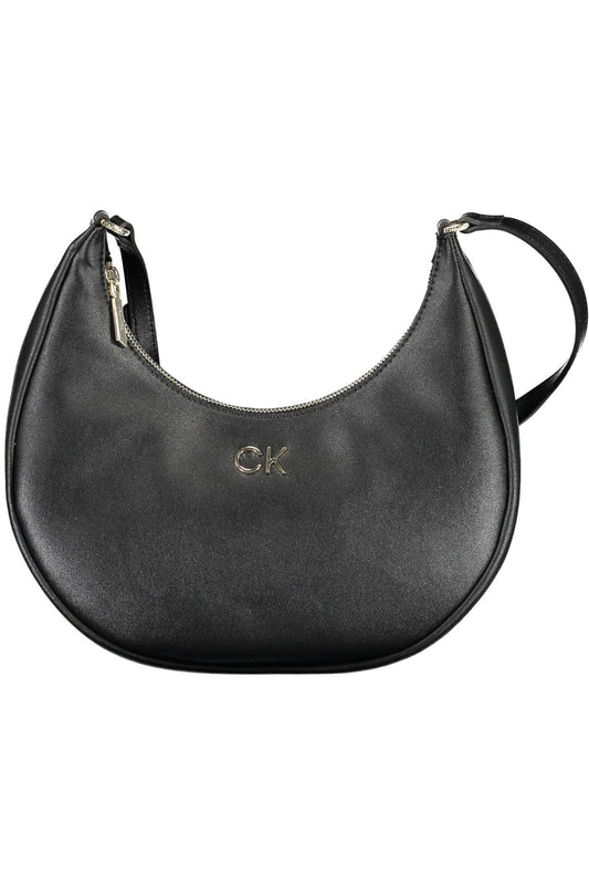 Black Polyester Women Handbag