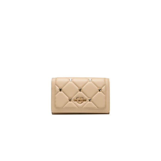 Beige Polyethylene Women Crossbody Bag