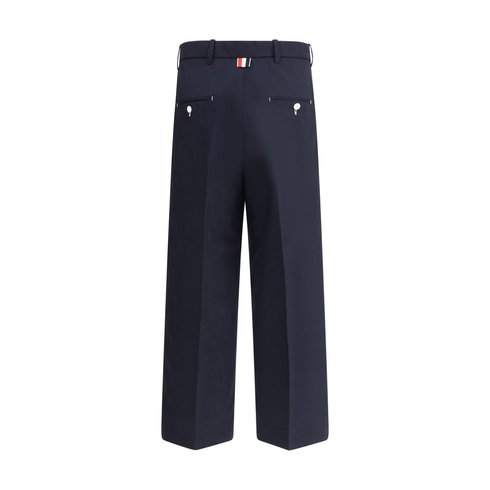 White stitching wool Pants